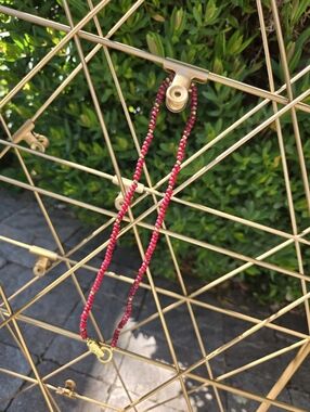Red Corundrum Necklace with Brass Clasp